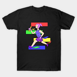 Funny track and field woman T-Shirt